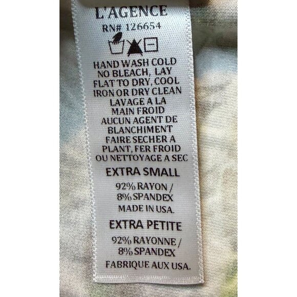 L’AGENCE Ressi Fitted Tee in Multi Cluster Floral Print Size XS New With Tags - Picture 11 of 12